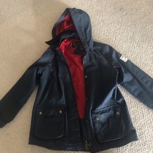 BARBOUR- Navy Blue Jacket with Red Interior
